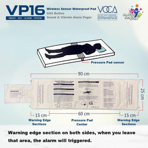 VOCA Smart Bed Alarm System for Elderly VP16 | Wireless Waterproof Sensor Pad & Pager, Safety Bed Alarms and Fall Prevention for Elderly and Dementia Patients