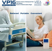 Load image into Gallery viewer, VOCA Smart Bed Alarm System for Elderly VP16 | Wireless Waterproof Sensor Pad &amp; Pager, Safety Bed Alarms and Fall Prevention for Elderly and Dementia Patients
