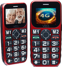 將圖片載入圖庫檢視器 VOCA Big Button 4G Phone for Seniors Elderly | Unlocked 4G LTE | Amplified Volume | SOS Button | Speed Dial | Big Display Number | Big Button | Long Lasting | V141 (Red)
